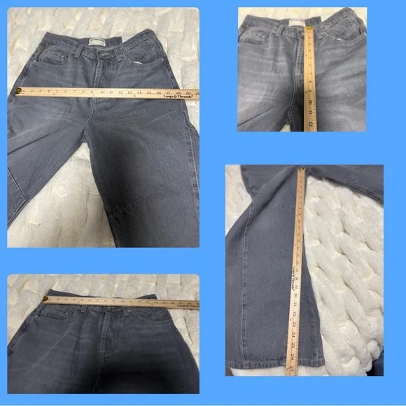 We The Free, Free People Eden Slouchy Wide-leg Jeans Diamond Grey 27.5 - Picture 10 of 12